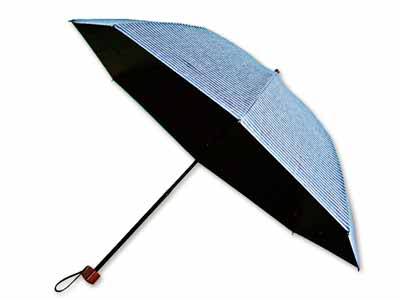 予約　晴雨兼用折り畳み傘50CMボーダーシェード　ブルー写真