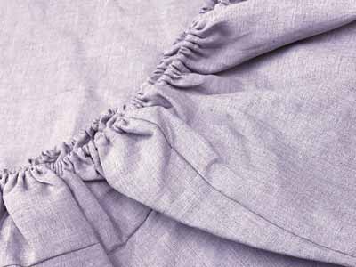 予約　リネンボックスシーツ　ダブル　ラベンダー写真