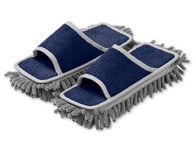 予約　とことんお掃除を追求した角にピタッとモップスリッパ　ネイビー写真