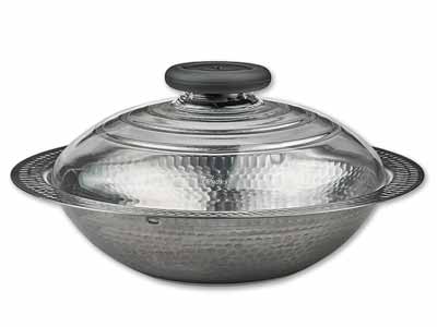 フタがガラスのＩＨ対応ステンレス鍋26CM雪平写真