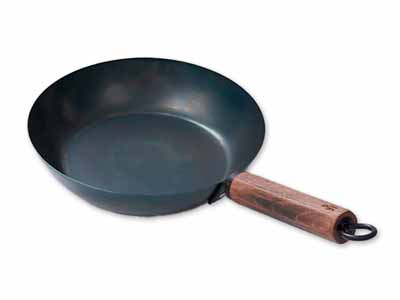 鉄フライパン5／31　26CM厚1.0MMガス専用／ウォルナット写真