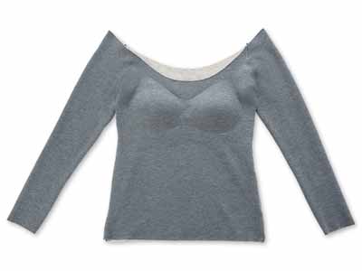 予約　シルクタッチ　ウォームインナー　グレー写真