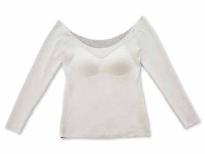 予約　シルクタッチ　ウォームインナー　ナチュラル写真