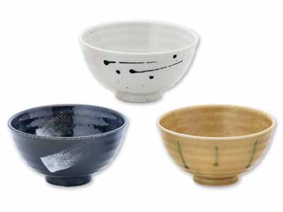 予約　美濃焼　食彩飯碗（3柄組）写真