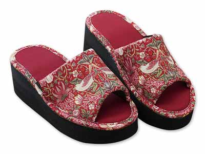 予約　モリスワールドコレクション　厚底らくらくスリッパ　ワイン　Ｍ写真