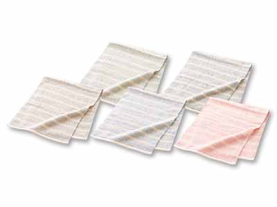 プラクリティ　オーガニック×リサイクルコットン　すっきりサイズのフェイスタオル5色組写真