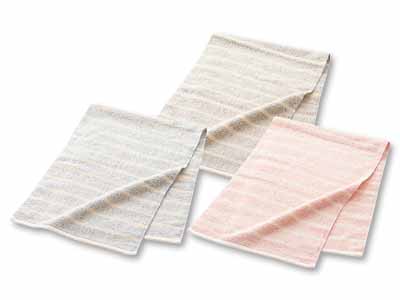 プラクリティ　オーガニック×リサイクルコットン　スリムサイズのミニバスタオル3色組写真