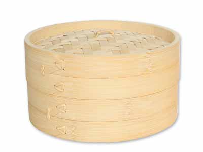 予約　たっぷり入る蒸しセイロ（21CM）受け台・シリコーンシート2枚付写真