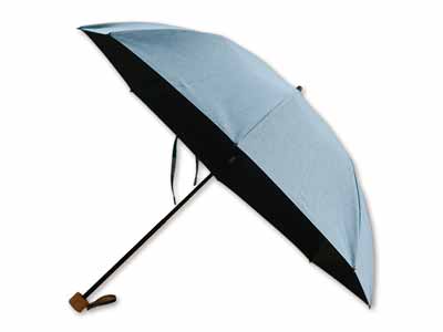 予約　シャンブレーシェード晴雨兼用折り畳み傘50CM　スカイブルー写真