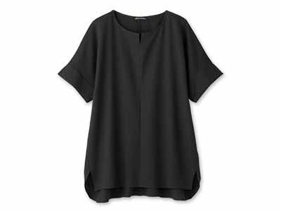予約　ｅｃｌａＴ　ｓｔｙｌｅ風が通るチュニック　ブラウス　ブラック　ＬＬ写真