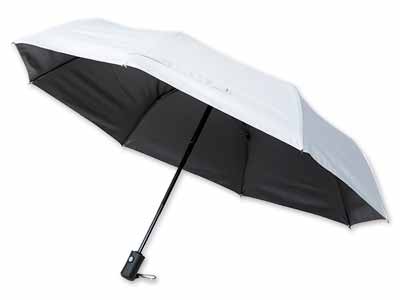 予約　自動開閉式ＵＶ日傘　カラビナ付　ライトグレー写真