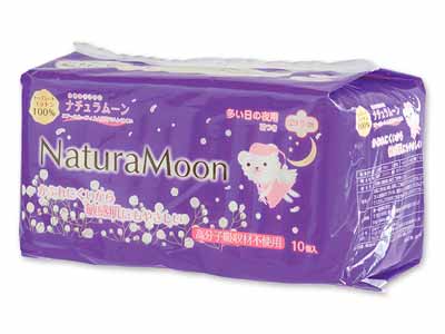 ナチュラムーン　生理用ナプキン　多い日の夜用羽つき　29CM　10コ入写真