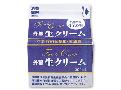 丹那の純生クリーム（乳脂肪分47％）写真