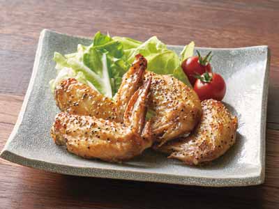 国産若鶏の手羽先　黒胡椒焼き写真
