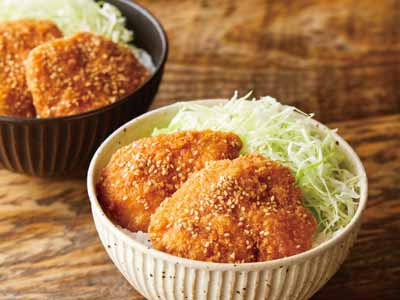 悠然どり　ごま味噌チキンカツ丼の具写真