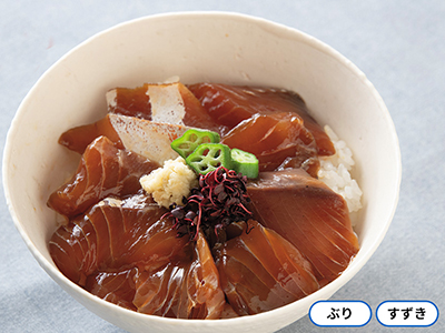 頒布会キャンセル分販売・新潟県産ぶりとすずきの漬け丼写真
