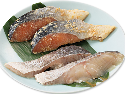 頒布会キャンセル分販売・漬け込み魚セット（時鮭味噌漬け・すずき醤油糀漬け）写真