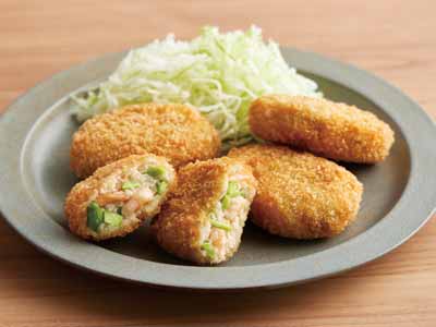 あたためるだけ　エビ寄せフライ（枝豆入り）写真