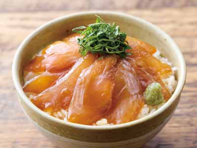旬の漬け丼　新潟県産めばるの漬け丼写真