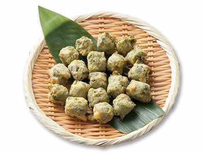 くせになる味こりこり食感　茎わかめボール揚げ写真