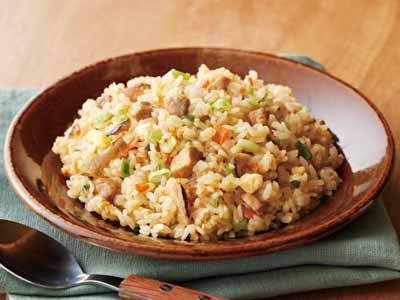 国産野菜と煮豚の直火炒めチャーハン写真