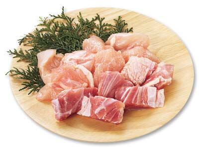 地鶏・北浦シャモひとくちカット（モモ＆ムネ）写真