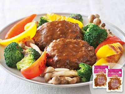 予約2／2週　【お得】北海道産牛肉100％パテのハンバーグ（特製デミグラスソース）×2パック写真