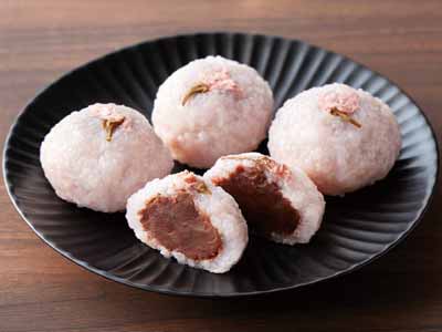 予約2／23週　桜の花のさくらもち（桜葉香るこしあん入り）写真