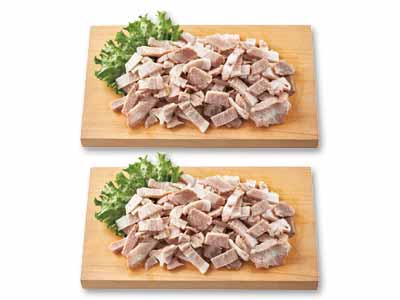 【賞味期限間近でお得】無えんせき　国産豚のパラパラベーコン（バラ凍結）×2写真