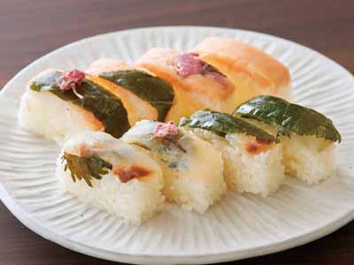 予約4／20週　国産天然さくらますと真鯛の桜棒寿司写真