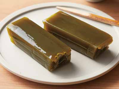 予約5／18週　有機宇治抹茶入り京羊羹　ミニ2コ写真