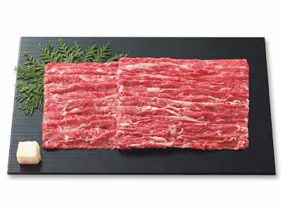 予約7／20週　徳用　短角牛　バラモモ牛丼用うす切り写真