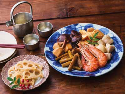 【予約】12／25〜配送　国産野菜お煮しめ5品と箸休め2品セット写真