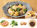 レシピ付き食材セット・しっとりムネ肉と生きくらげの卵炒め＋副菜