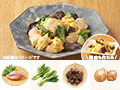 レシピ付き食材セット・しっとりムネ肉と生きくらげの卵炒め＋副菜