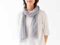予約　オーガニックコットンガーゼマフラー（ブルーグレー）_2