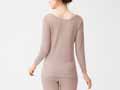 予約　【日本製】ぬくもりやわらか発熱インナー　8分袖（ローズグレー）ＬＬ_3
