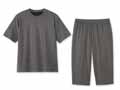 予約　リカバリーケア　メンズ半袖上下セット（上：杢グレー・下：杢グレー）Ｌ