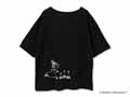予約 ムーミン オーガニックコットン スリットTシャツ・お花畑を駆けるリトルミイ・ブラック・M_2