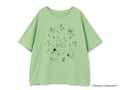 予約 ムーミン オーガニックコットン スリットTシャツ・ムーミン谷の仲間たちとお祝い・グリーン・M