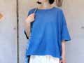 予約　天然藍メイドインアースのＴシャツ【和綿／オーガニックコットン／度詰天竺】【Ｍ／藍】【浅葱】_2