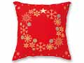 予約　ミラー刺繍　クッションカバー　スノー（赤）