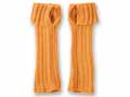 予約　アルパカ100％　アームウォーマー　リブ編み（オレンジ）