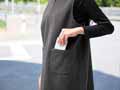 予約 eclaT style メランジキーネックロングベスト グレー系 M〜L_4
