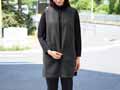 予約　ｅｃｌａＴ　ｓｔｙｌｅ　メランジキーネックロングベスト　グレー系　ＬＬ〜3Ｌ_2