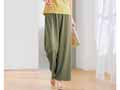 予約　まるで木陰のミラクルワイドパンツ　オリーブ　ＬＬ_3