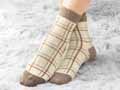 予約　あったかツイードネップチェック柄ソックス_2