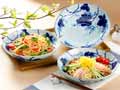 予約　美濃焼藍染葡萄麺皿　すのこ付き　3枚組_2