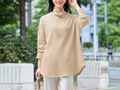 予約　ｅｃｌａＴ　ｓｔｙｌｅ毎日活躍コットンワッフルゆったりチュニック　ベージュ　Ｍ〜Ｌ_3