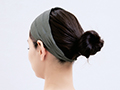予約　しっとりシルク大人のヘアターバン　グレー_3